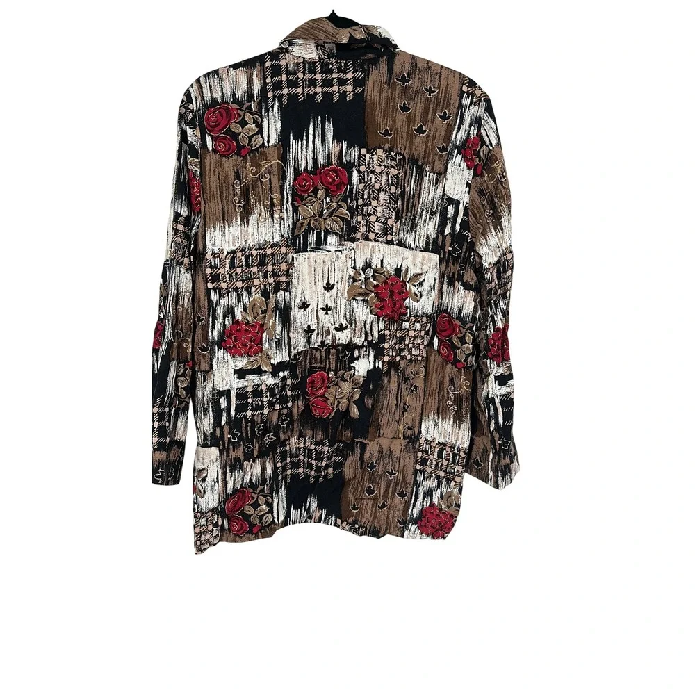 Kensington Square Petite Floral‎ Abstract Blazer Jacket - Womens Career